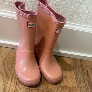 Hunter Kids Glittery Pink Rain Boots